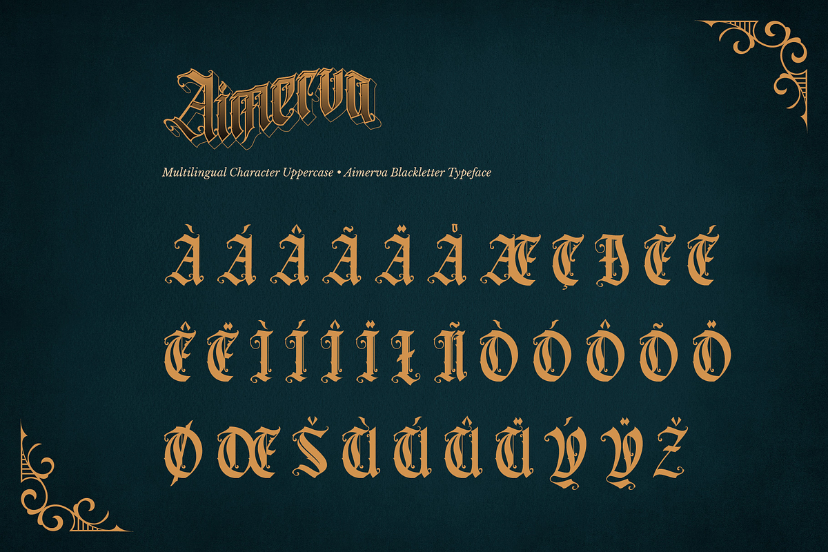 Aimerva, a Blackletter Font by ilhamtaro (Photo 9 of 12)
