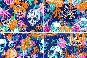 Preppy Bright Halloween Pattern