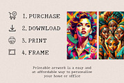 Colorful Abstract Women Wall Art, a Wallpaper Graphic by Helospace (Thumbnail 9 of 10)