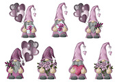 Valentine gnomes png clipart, an Illustration by KupalinaArt (Thumbnail 2 of 5)