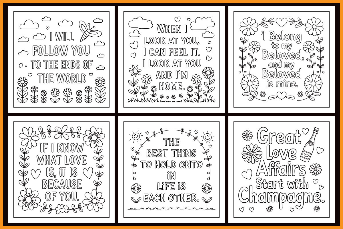Wedding Quotes Coloring Book, an Object Graphic by protabsorkar11 (Photo 2 of 4)