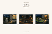 Fat Cat Illustrations, Set 30, an Animal Illustration by LanternkinStudio (Thumbnail 1 of 14)