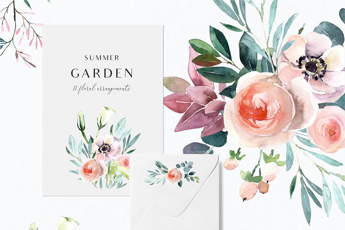 SALE! Summer garden - floral graphic, an Illustration by Youksy (Photo 7 of 24)
