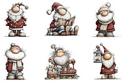 Whimsical Christmas Grandpa Clipart, an Illustration by designcity5 (Thumbnail 2 of 5)
