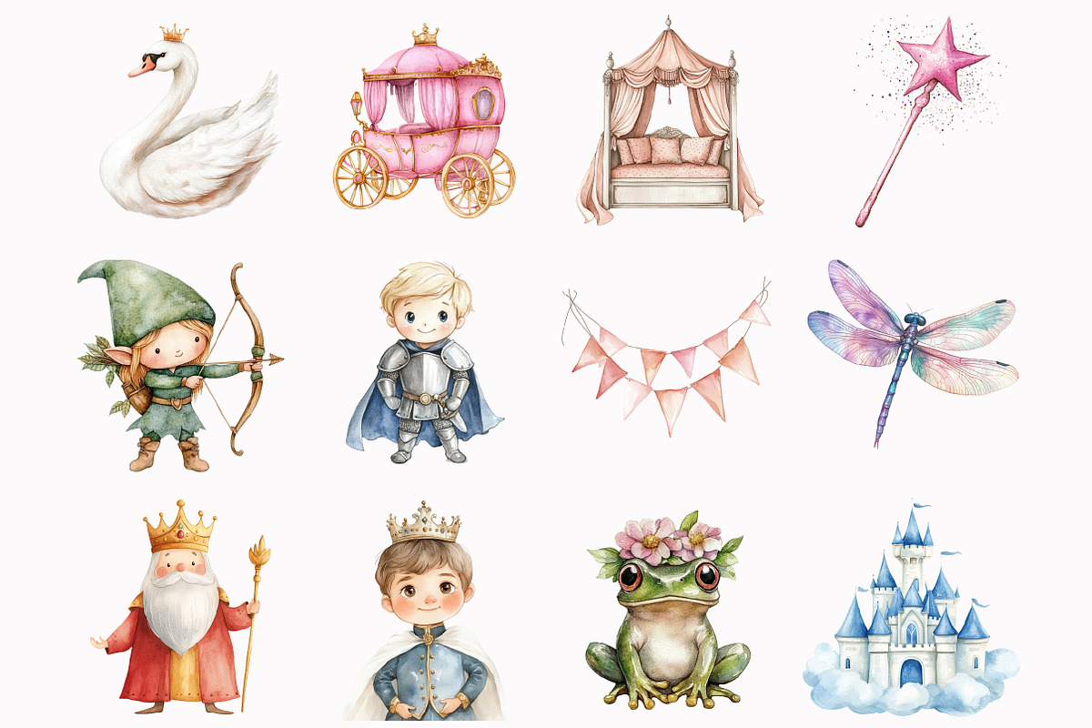 Princess Fairytale Clipart, an Illustration by Design Market (Photo 2 of 5)