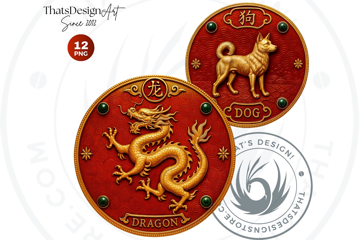 Chinese zodiac Clipart set V2, a Decorative Illustration by ThatsDesignArt (Photo 7 of 10)