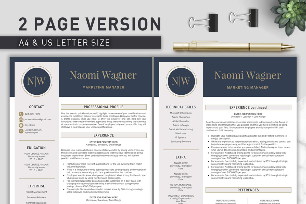 Resume Template / CV Template, a Resume Template by Klamp Studio (Photo 3 of 9)