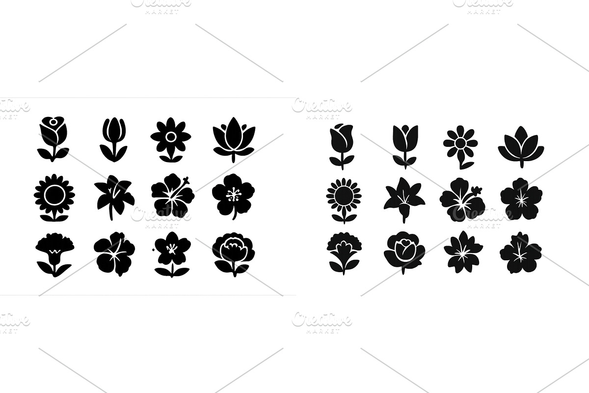 Floral silhouettes showcasing a, an Object Illustration by ZinetroN