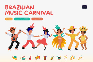 Brazilian Music Carnival, an Object Illustration by Claymoon Lab
