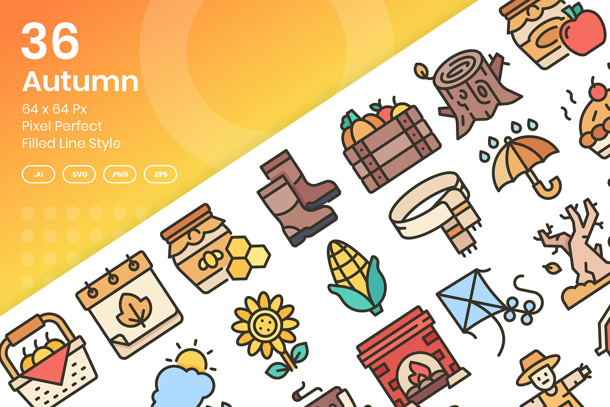 Autumn Icons Set - Filled Line, an Icon by Kmg Design (Photo 1 of 3)