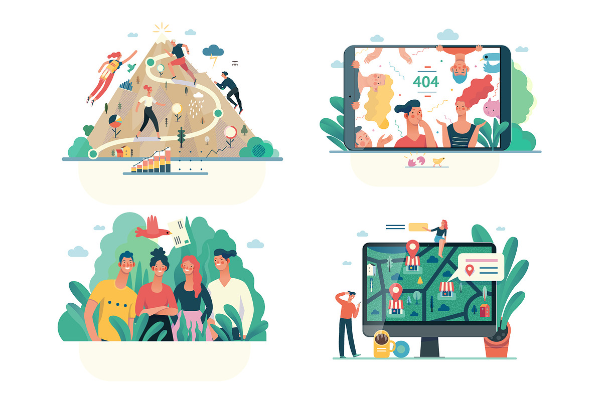 Company website vector Illustrations, a Work Illustration by Grivina's shop (Photo 8 of 26)