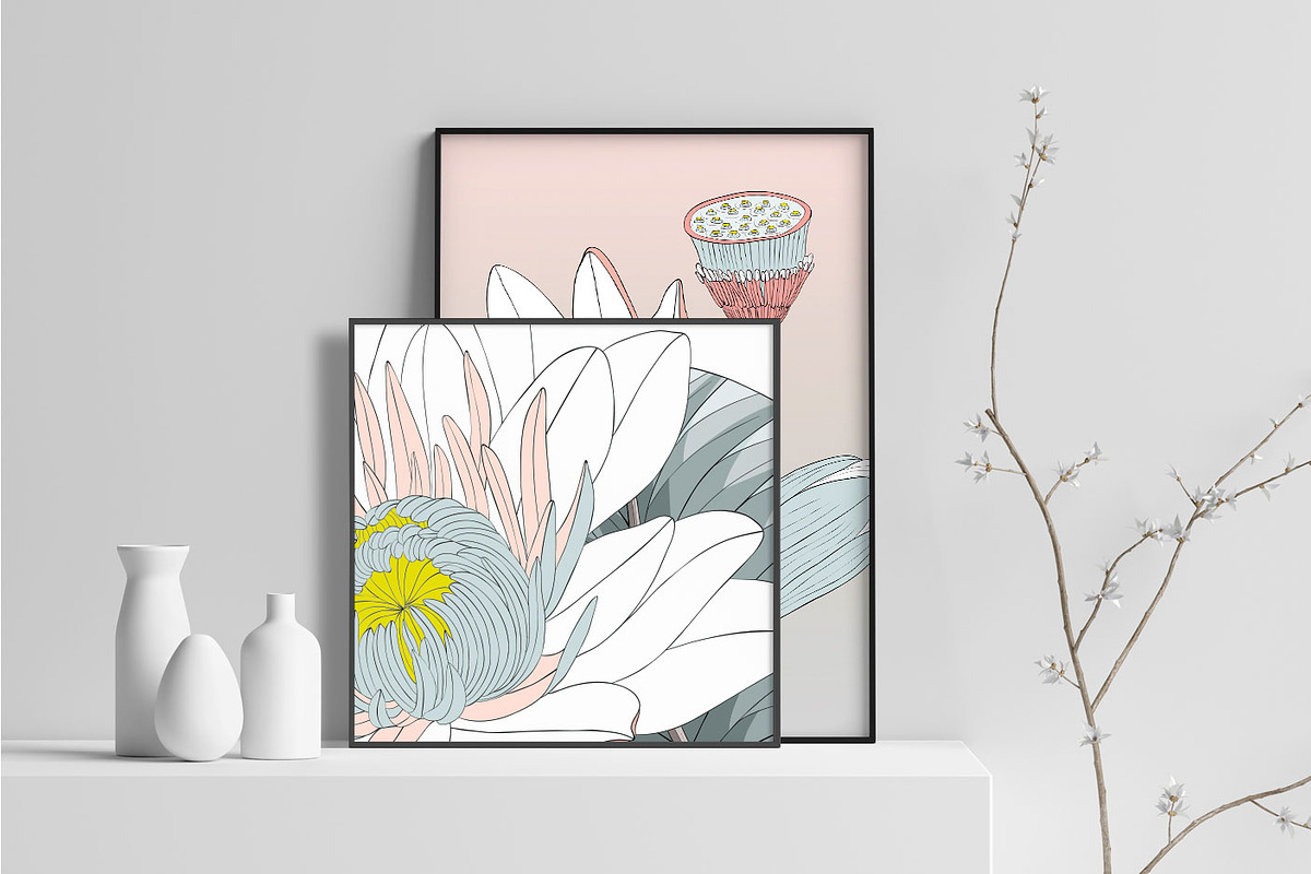 Lotus Vector Pattern & More!, a Wallpaper Graphic by Pink Linen (Photo 11 of 15)