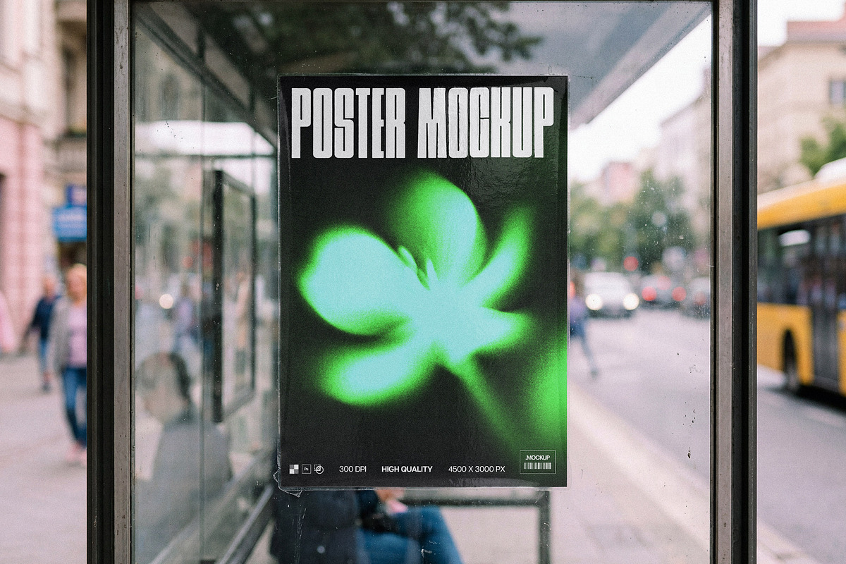 Glass Shelter Poster Mockup, an Advertising Mockup by Design Squad (Photo 4 of 4)