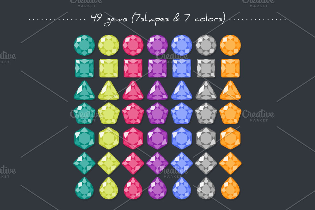 Match3 Gems Puzzle Game Assets Pack, an Object Graphic by Lianella's Shop (Photo 4 of 5)
