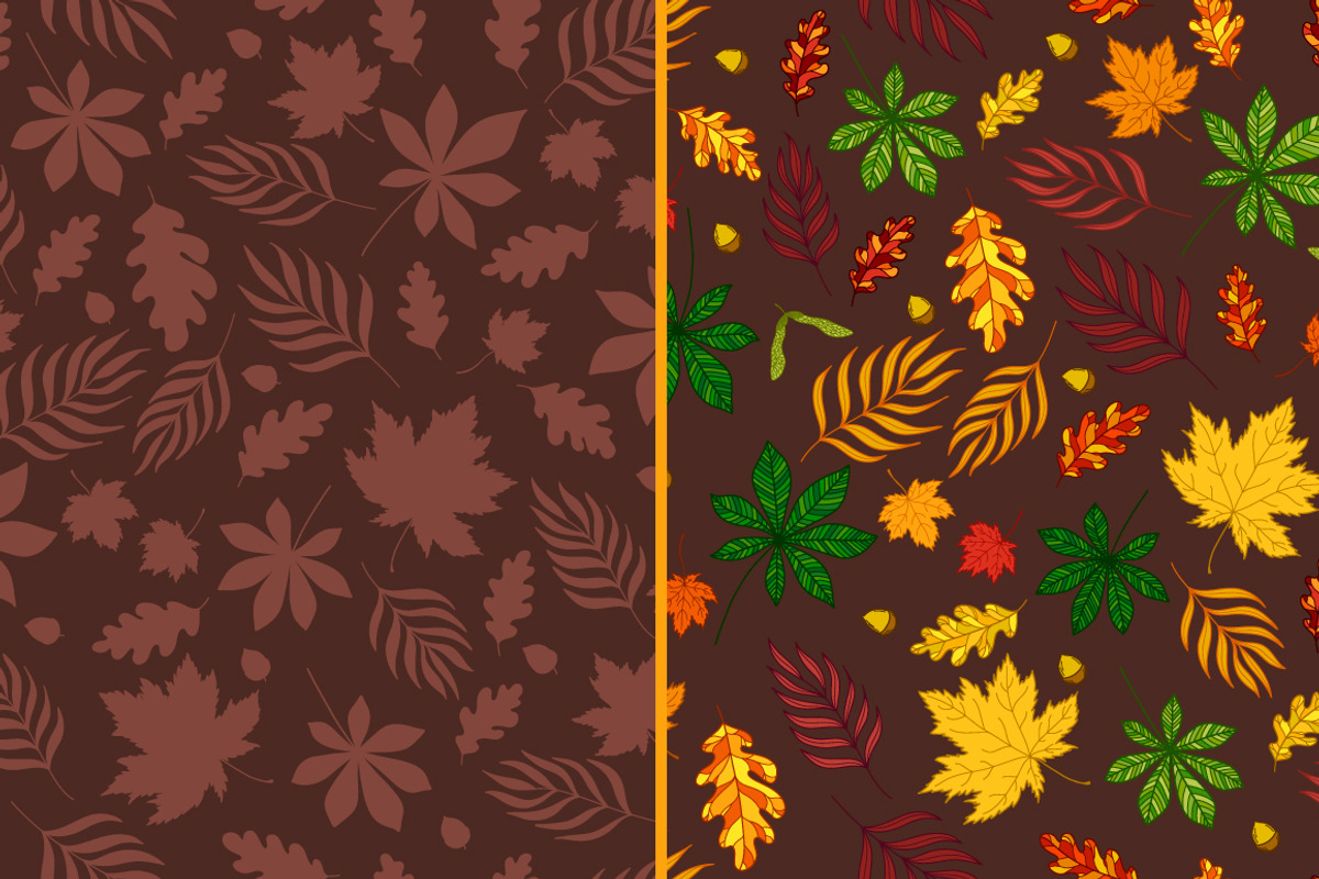 Autumn Leaves: elements and patterns, an Illustration by OkPen (Photo 2 of 5)