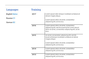 First Resume CV Docx Template