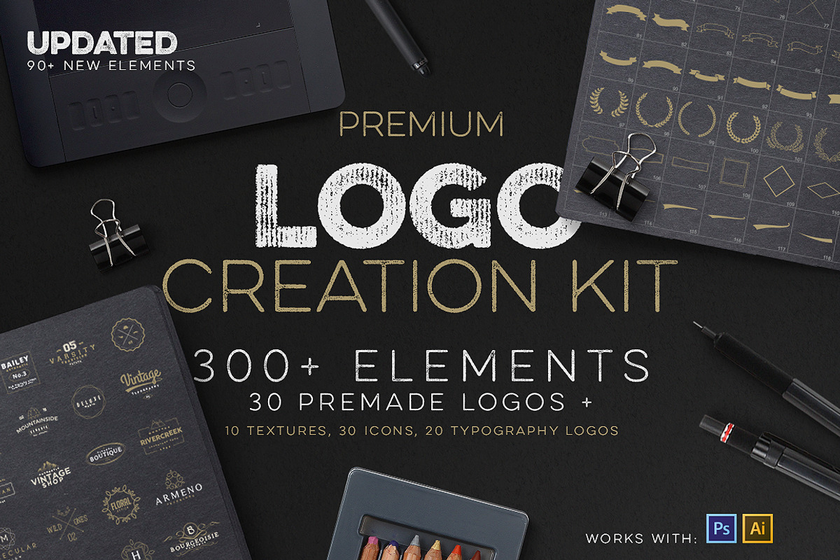 The Best Logo Creation Kit Bundle, a Branding & Logo Template by Graphicdome (Photo 3 of 145)