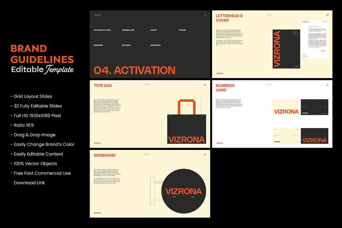 VIZRONA | Brand Guidelines Template, a Presentation Template by shaondesigns (Photo 7 of 9)