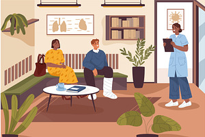 Clinic queue or hospital line near, a Healthcare Illustration by Elegant Solution