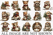 Whimsical Christmas Animals Clipart, a Seasonal Illustration by Canvas Craft (Thumbnail 4 of 10)