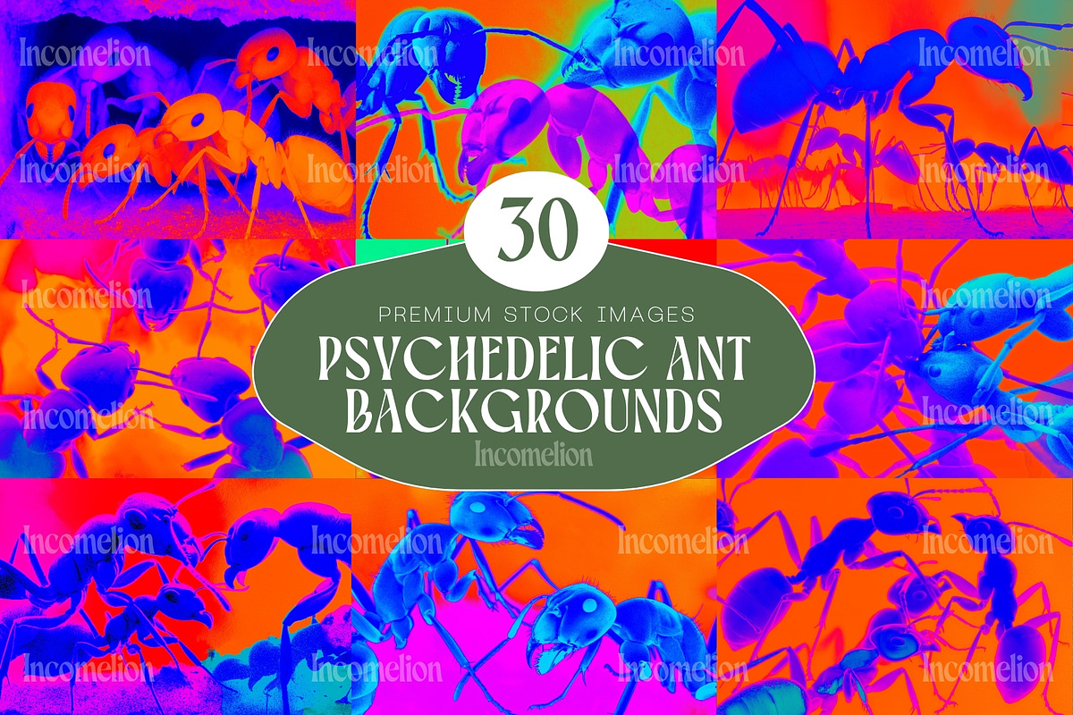 30 Psychedelic Ant Backgrounds, an Animal Illustration by Incomelion (Photo 1 of 11)