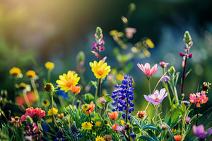 A cluster of various colorful wildfl, a Photo by Iftikhar Alam