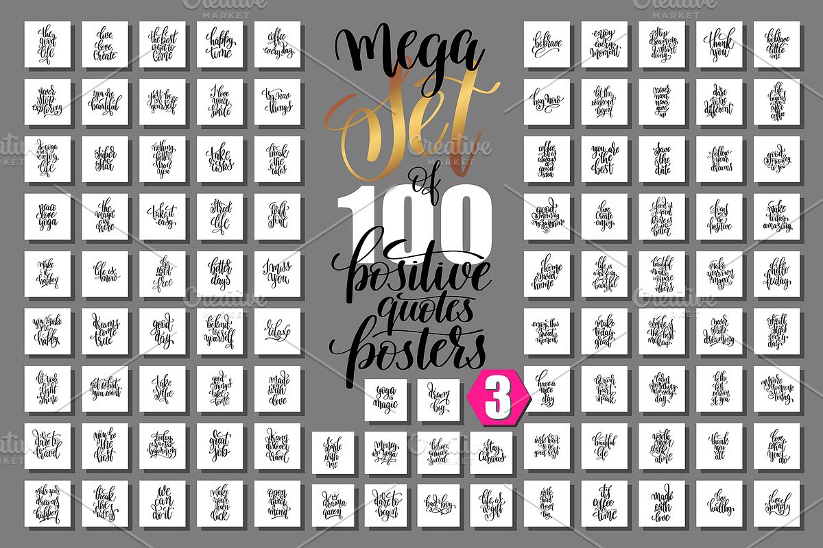 1000+200 POSITIVE QUOTES POSTERS, a Flyer Template by karakotsya (Photo 4 of 14)