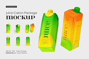 Juice Carton Package Mockup Set, a Packaging Mockup by Country4k (Thumbnail 1 of 4)