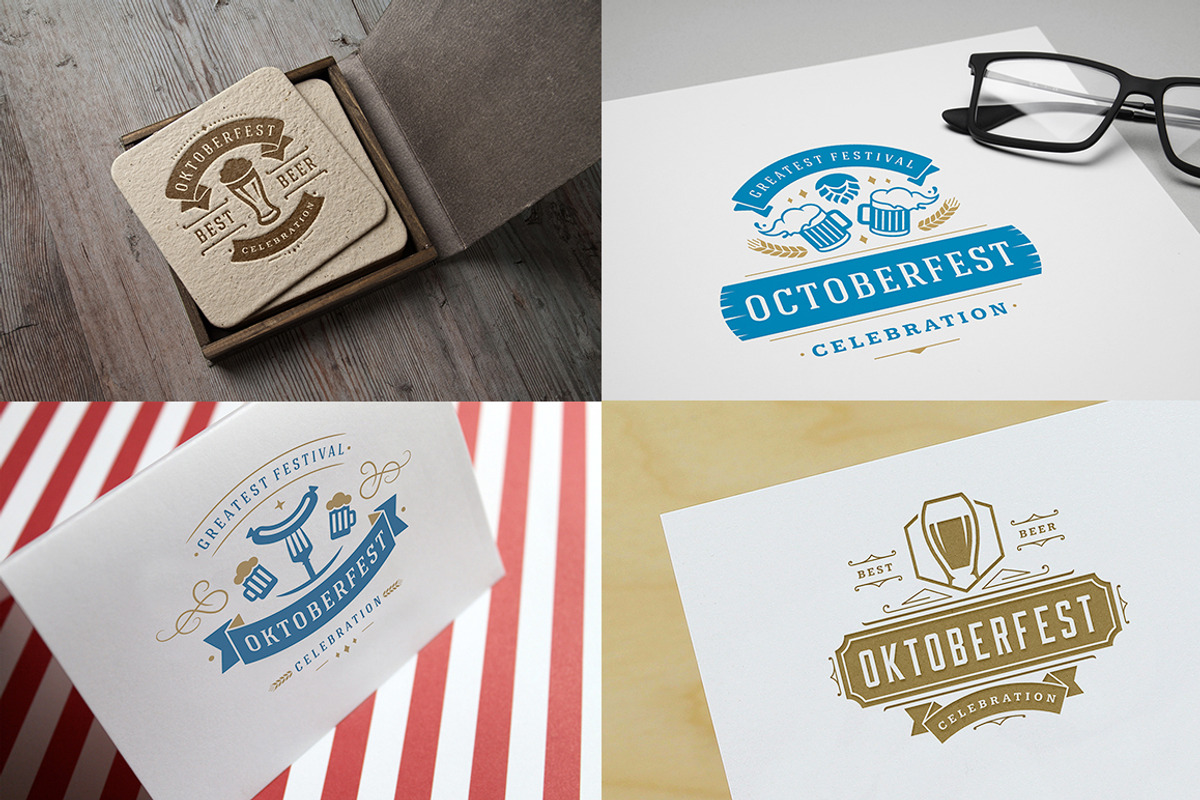 Oktoberfest vintage badges & labels, a Branding & Logo Template by Vasya Kobelev (Photo 10 of 25)