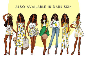 Girls In Lemon Print - Light Skin