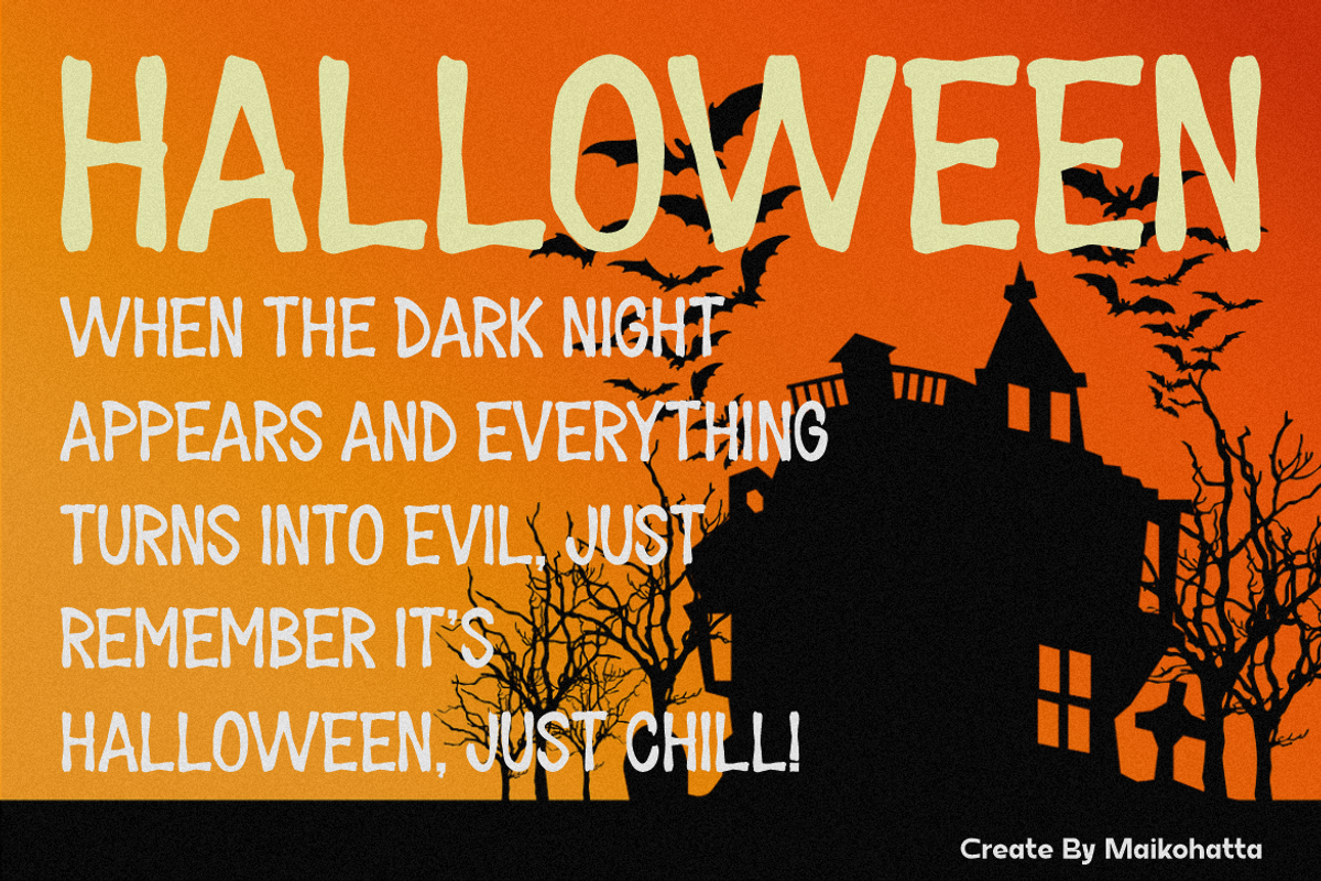 Jack House - Halloween Display Font, a Sans Serif Font by MaikoHatta (Photo 2 of 7)