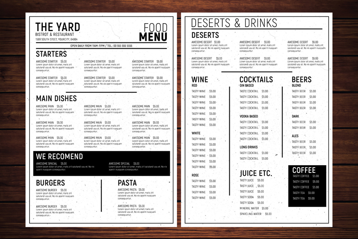 Restaurant Food Menu Template