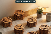 Decorative Hexagon Box Laser Cut SVG, a Graphic by AtacanDigital (Thumbnail 5 of 8)
