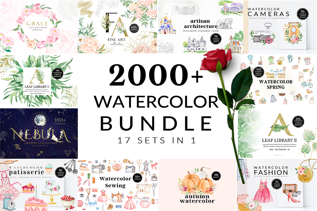 WHOLE SHOP BUNDLE 12500+, an Object Illustration by Kaya Fonts (Photo 5 of 8)