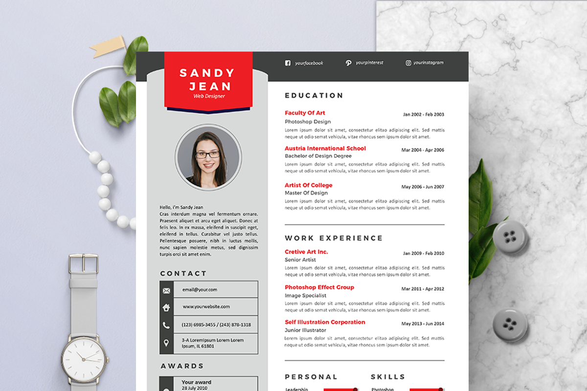 Cover Letter & Resume Template, a Resume Template by Hito Graphic (Photo 2 of 8)