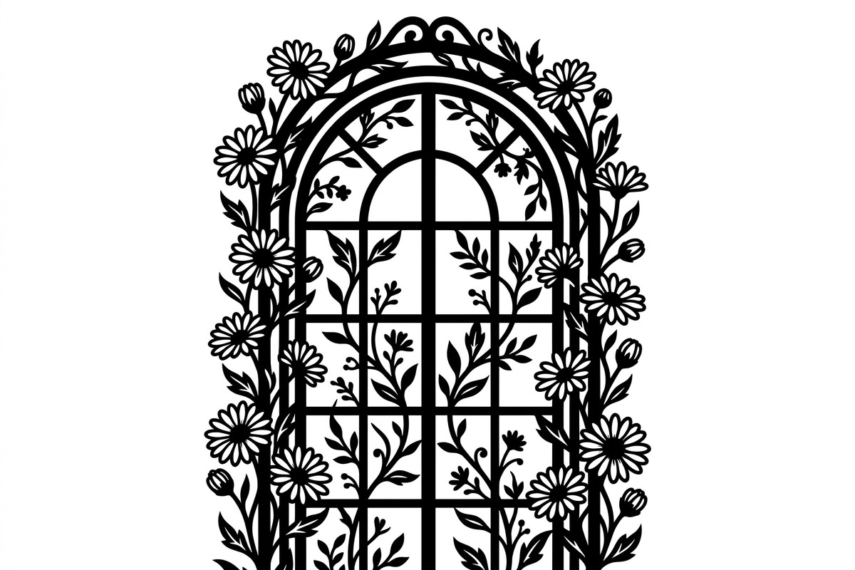 50 Floral French Window Ornament, a Decorative Illustration by Amazin_art (Photo 24 of 35)
