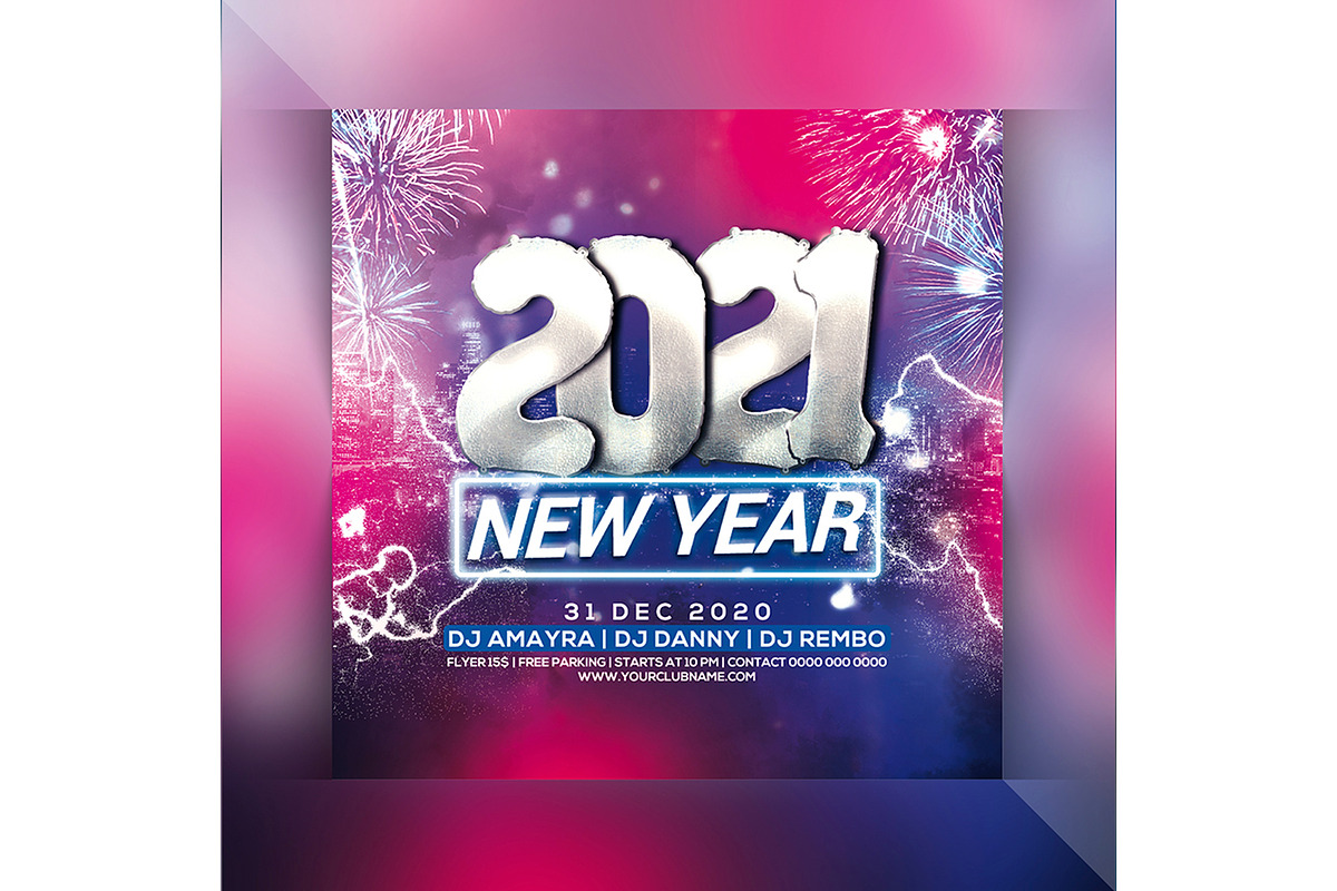 New Year Invite, a Social Media Template by Droll
