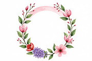 Pink Lavender Floral Wreath Bundle, an Illustration by BIPLOB EXPERT (Thumbnail 2 of 14)