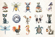 Halloween Skeleton Animal Clipart, an Illustration by Rose Art (Thumbnail 2 of 3)