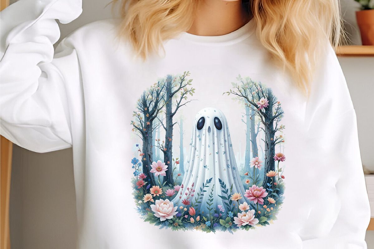Forest Ghost Flowers Clipart, a Graphic by designcity5 (Photo 2 of 4)