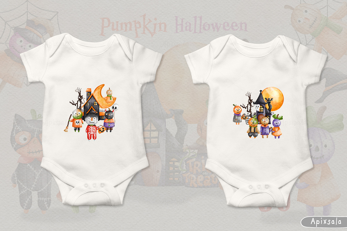 Halloween Pumpkin Charecter, a Decorative Illustration by Apixsala (Photo 15 of 15)