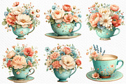 Mother’s Day Floral Teacup Clipart, an Illustration by Craft Nest (Thumbnail 4 of 12)