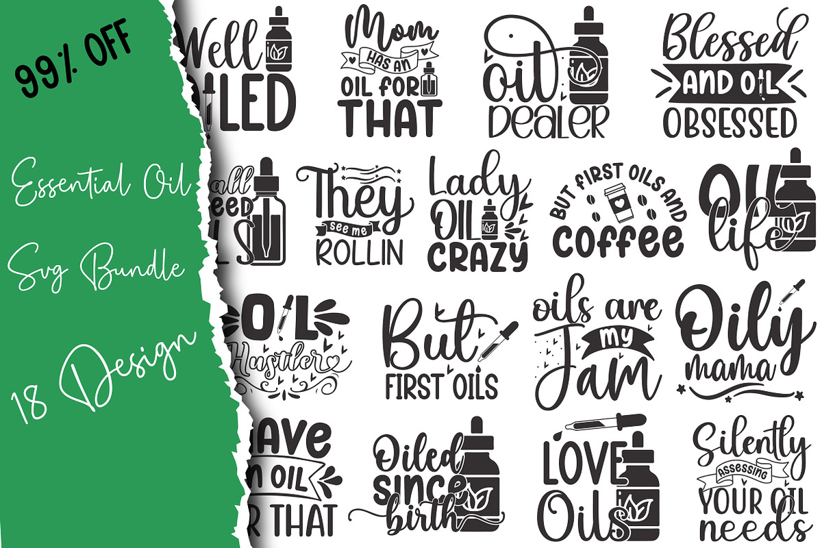 Essential Oil SVG Bundle, a Work Illustration by Libby Wishes (Photo 1 of 18)