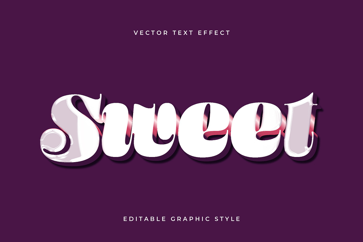 Glossy Curved Text Effect