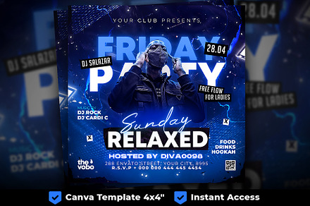Party Flyer, Canva Club Flyer, a Flyer Template by FLYERHIVE