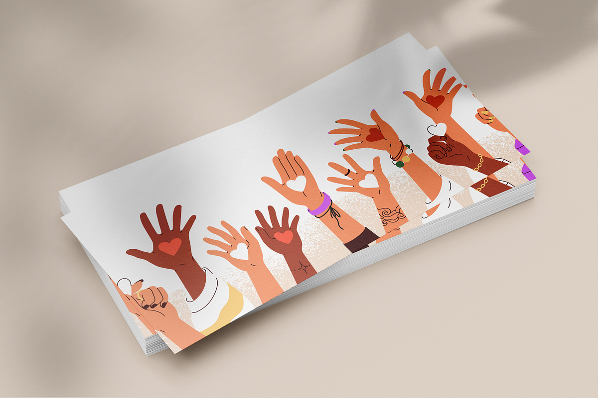 Hands with hearts together banners, a Person Illustration by Good Studio (Photo 3 of 4)