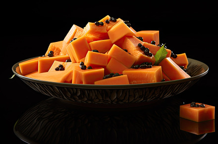Fruit salad with kiwi and mango on a, a Photo by Iftikhar Alam