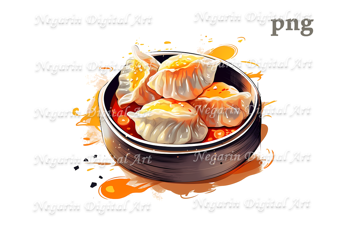 Watercolor Chinese Food Clollection, a Pattern Graphic by Negarin Digital Art (Photo 2 of 10)