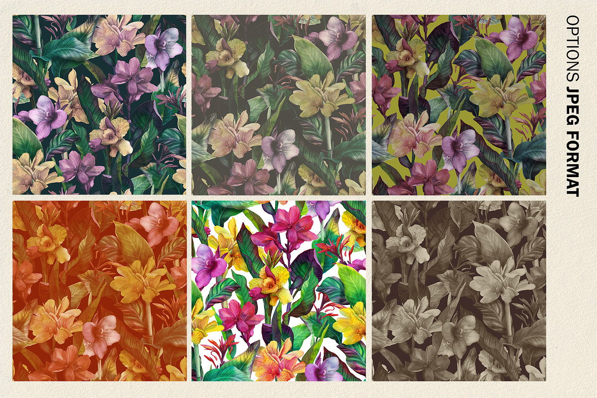 Tropical floral patterns set, a Pattern Graphic by emeraldthue (Photo 17 of 28)