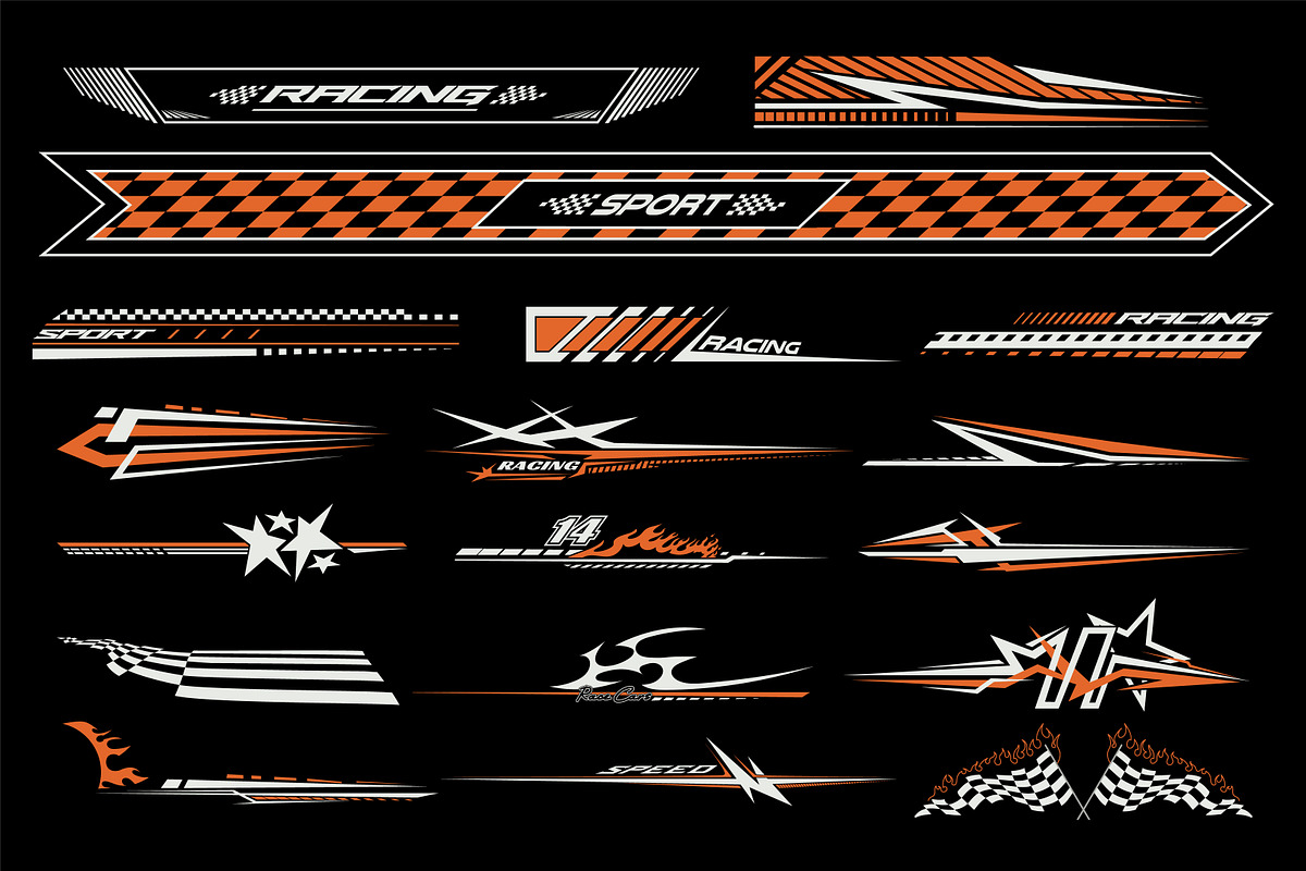 57 Sport car decal stripes, an Object Graphic by BonkiStudio (Photo 2 of 14)